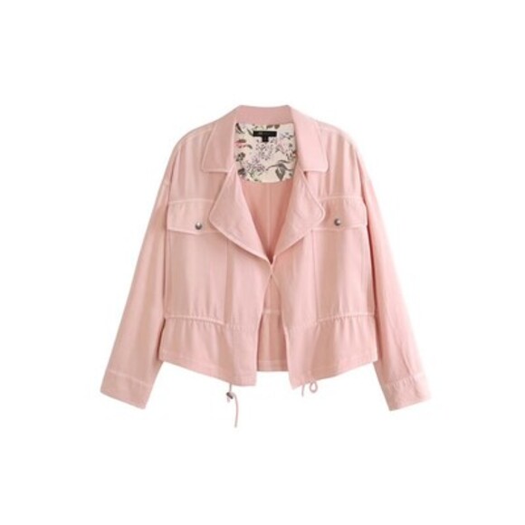 Frye Millennial Pink Utility Jacket Plus Size 1X Rayon - Picture 2 of 6